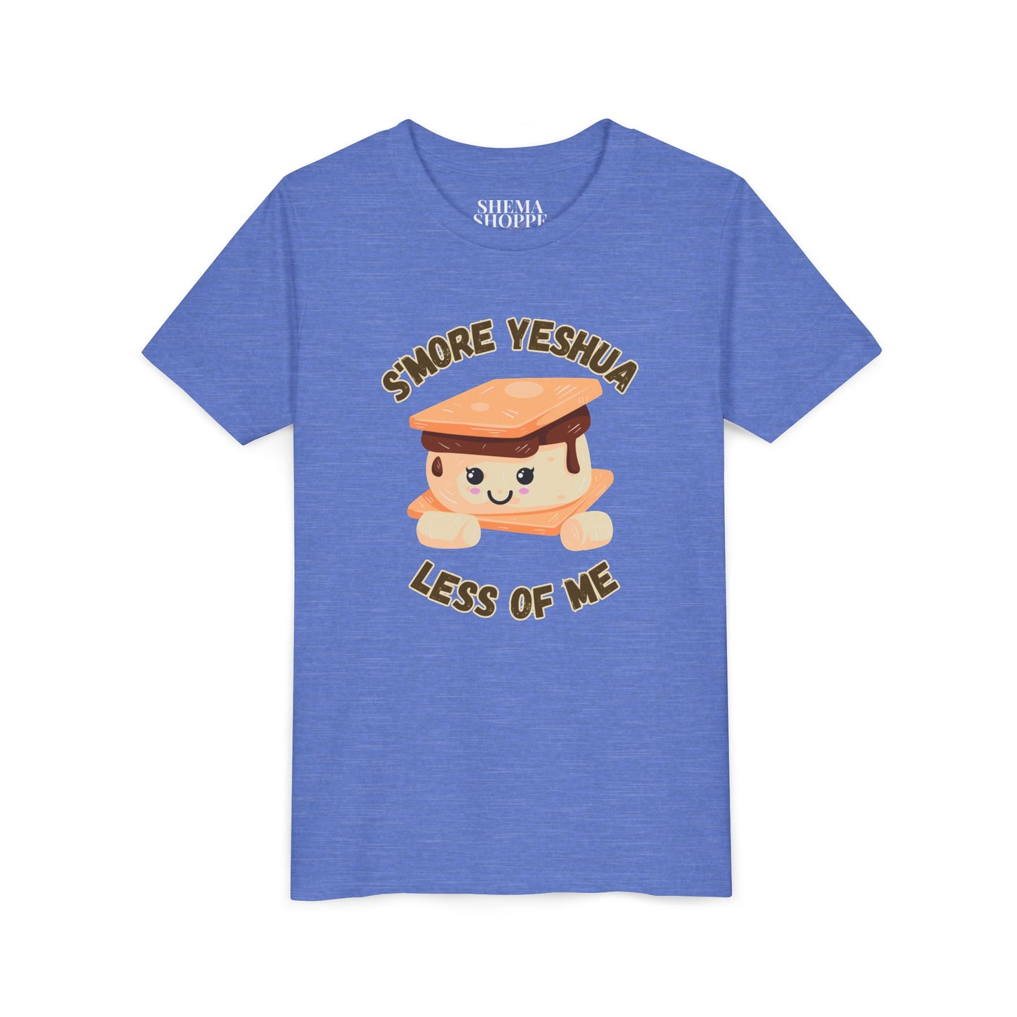 Youth T-Shirt - More Yeshua, Less of Me Shirt Cute S'mores for Sukkot