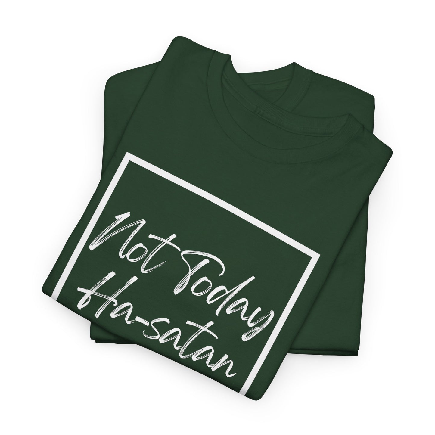 "Not Today Ha-satan" Cotton Tee Minimal Script Graphic Tee