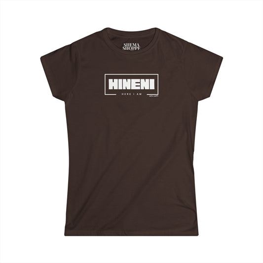 HINENI, Motivational Shirt, Softstyle Fashion, Everyday Wear, Gift for Her, Spiritual Apparel, Bible Inspired Tee