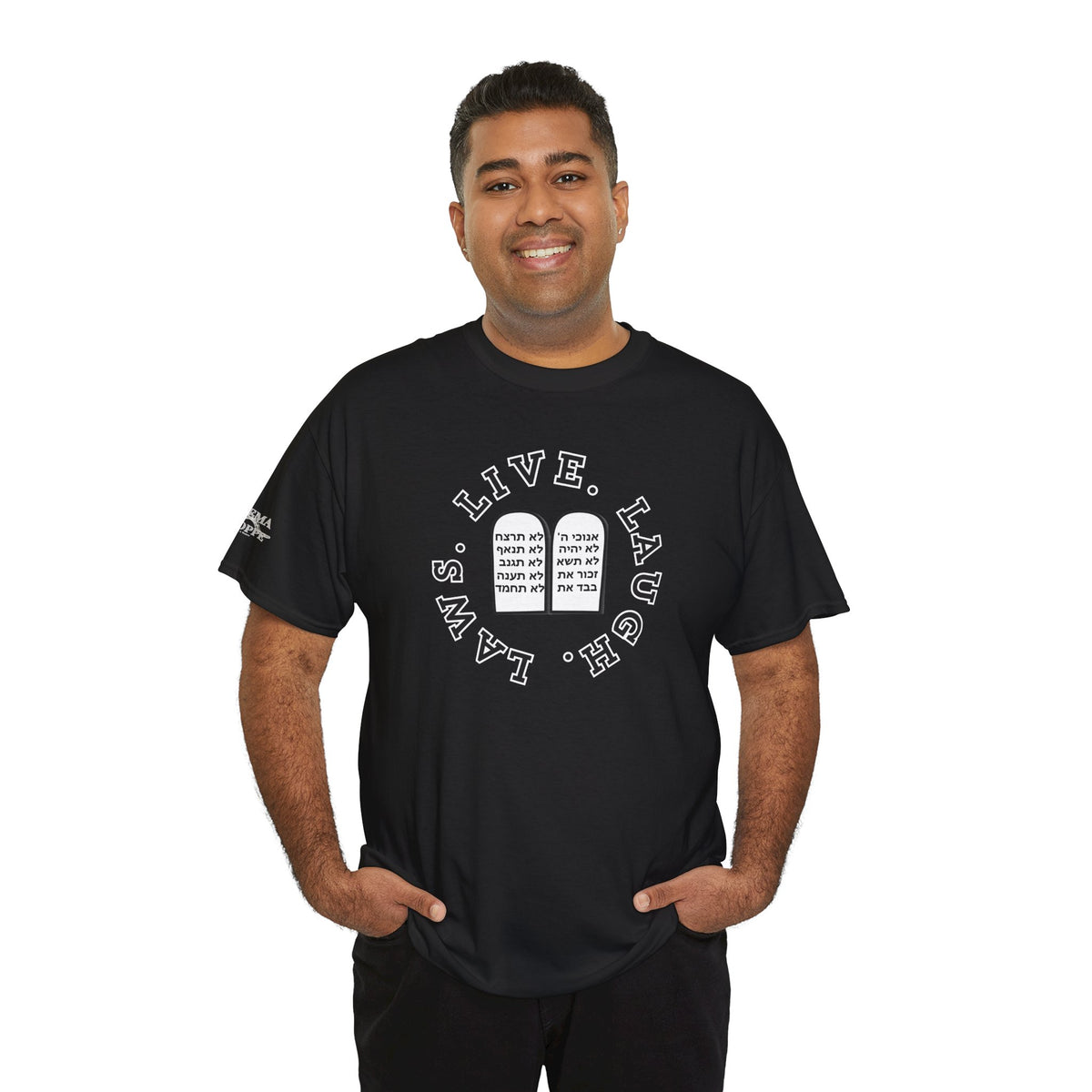 Live Laugh Laws T‑Shirt — Legal Humor Tee with Open Book Graphic
