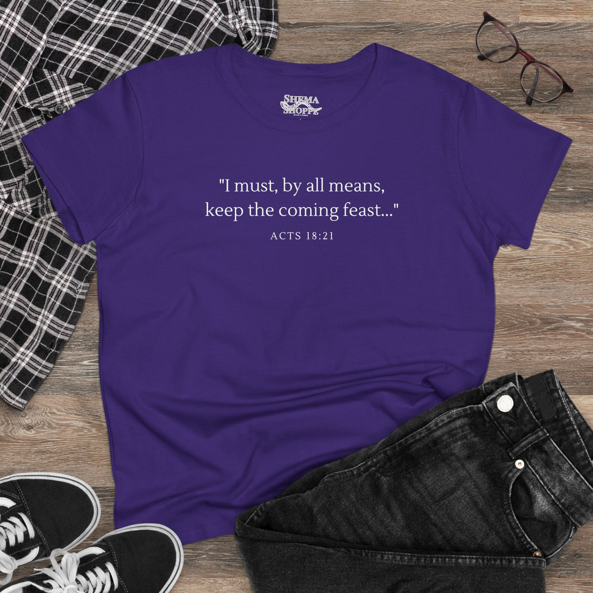 Acts Keep The Feast Women's Midweight Cotton Tee