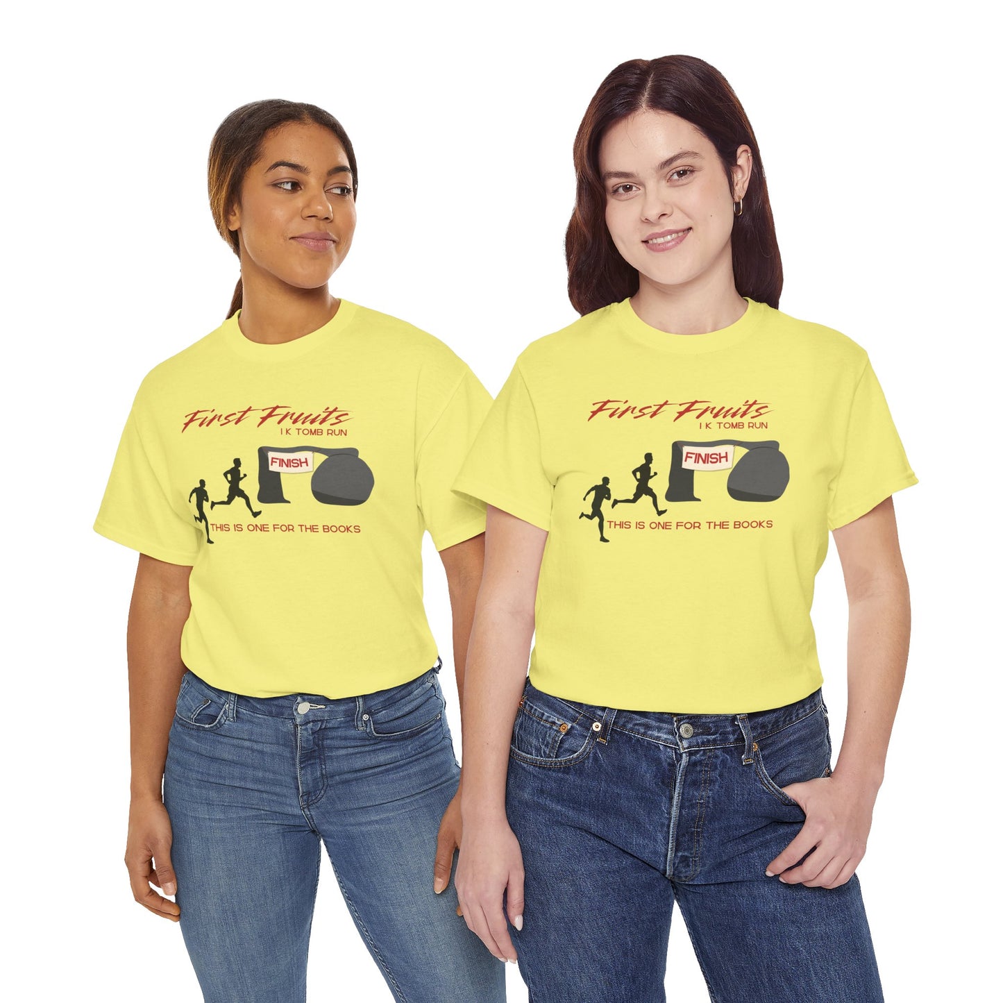 First Fruits 1k Tomb Run Unisex Tee - Funny Biblical Design