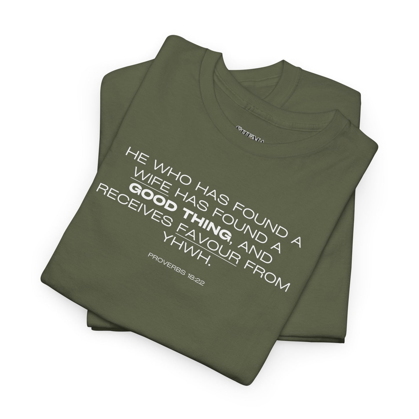 Proverbs 18:22 Men's Tee - Engagements, Weddings, Anniversaries- For The Coordinated Couple 100% Cotton