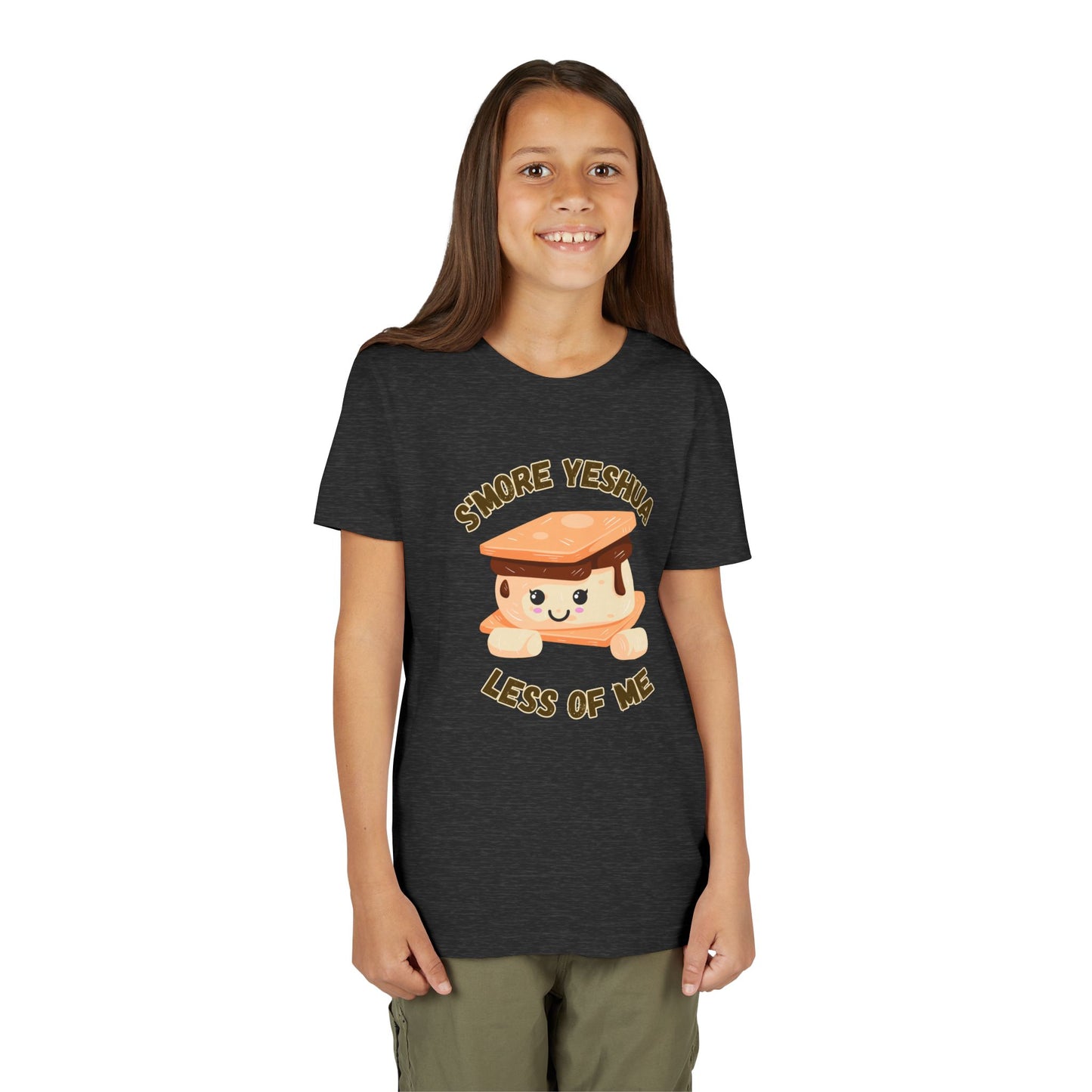 Youth T-Shirt - More Yeshua, Less of Me Shirt Cute S'mores for Sukkot