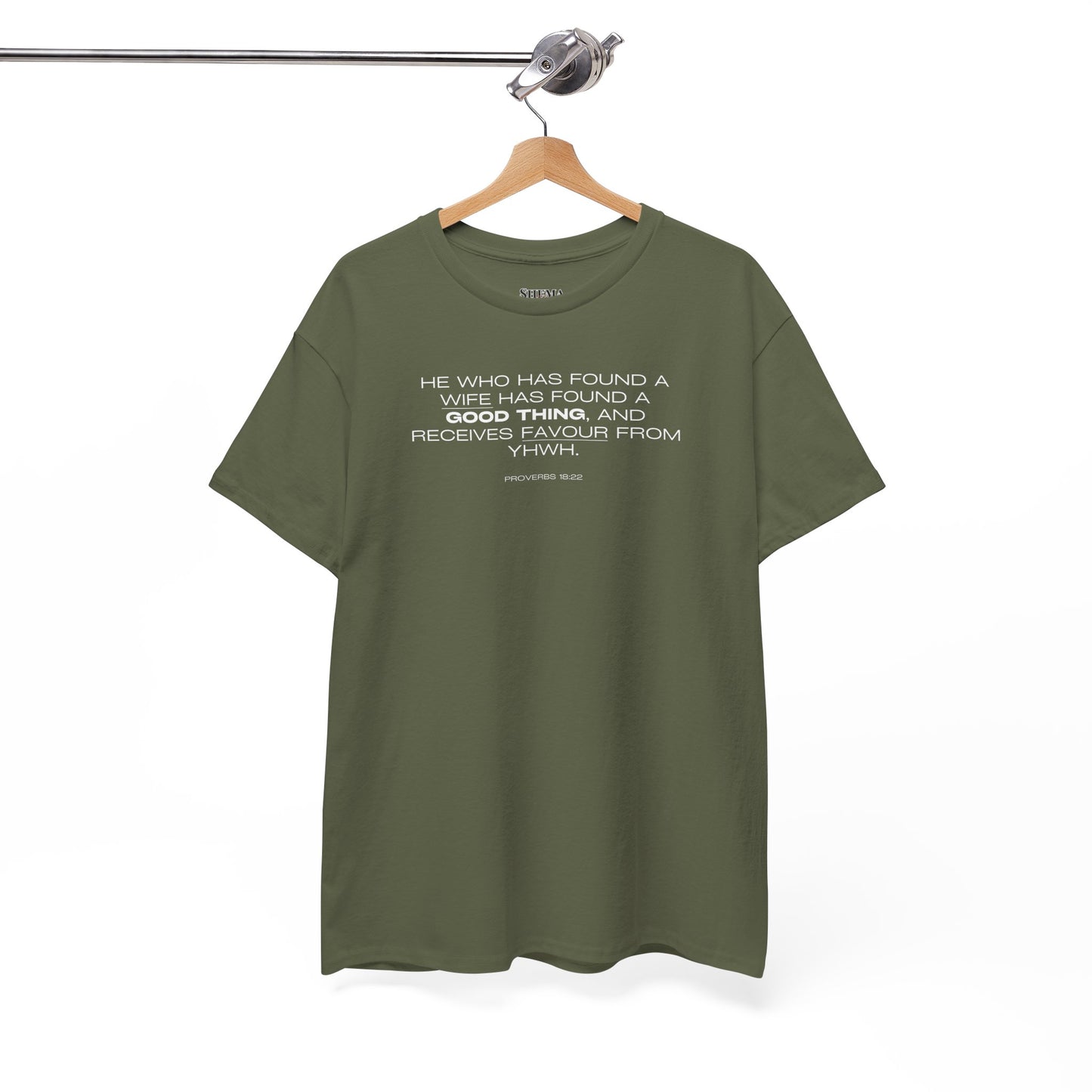 Proverbs 18:22 Men's Tee - Engagements, Weddings, Anniversaries- For The Coordinated Couple 100% Cotton