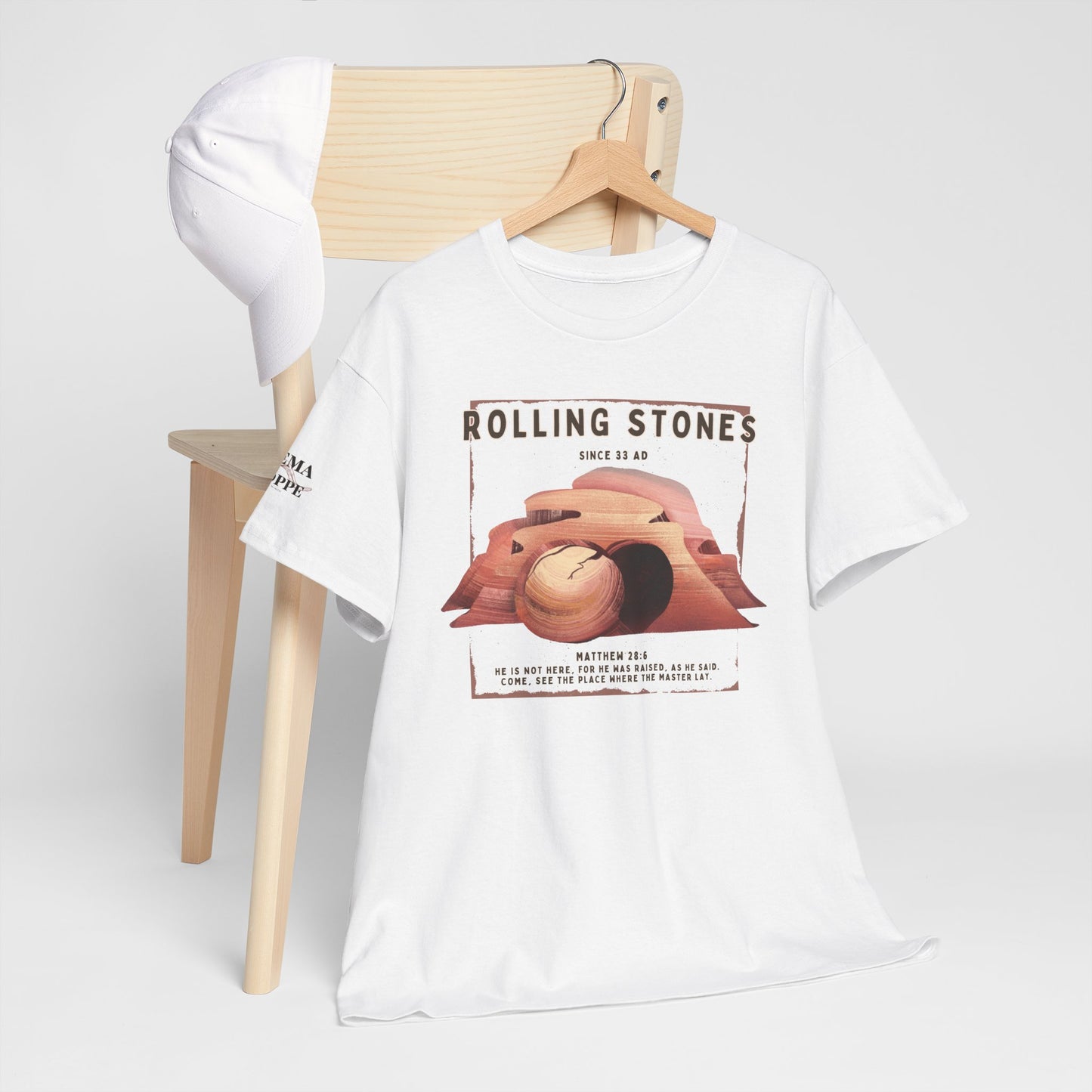 Rolling Stones Since 33 AD Biblical Graphic Tee — "Hebrew Hahas" Vintage Faith Shirt