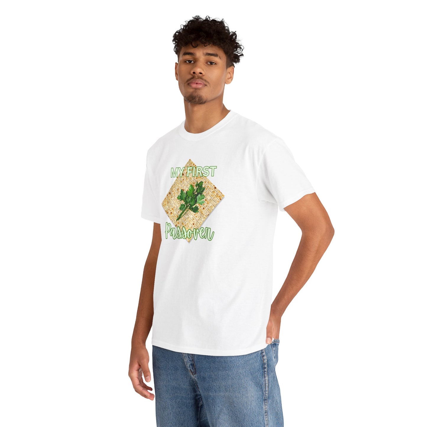 Adults My First Passover T‑Shirt — Seder Matzo & Parsley Pesach Tee