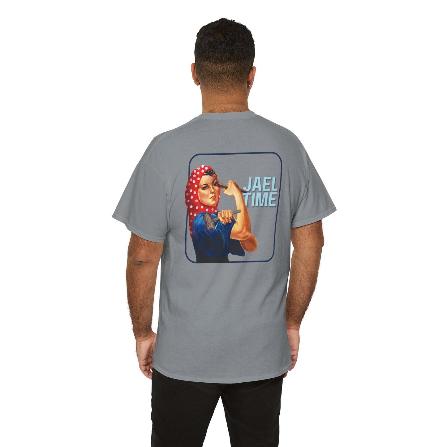 'Jael Time' Humorous Bible Story T-Shirt with Tent Peg and Hammer Design Cotton Tee