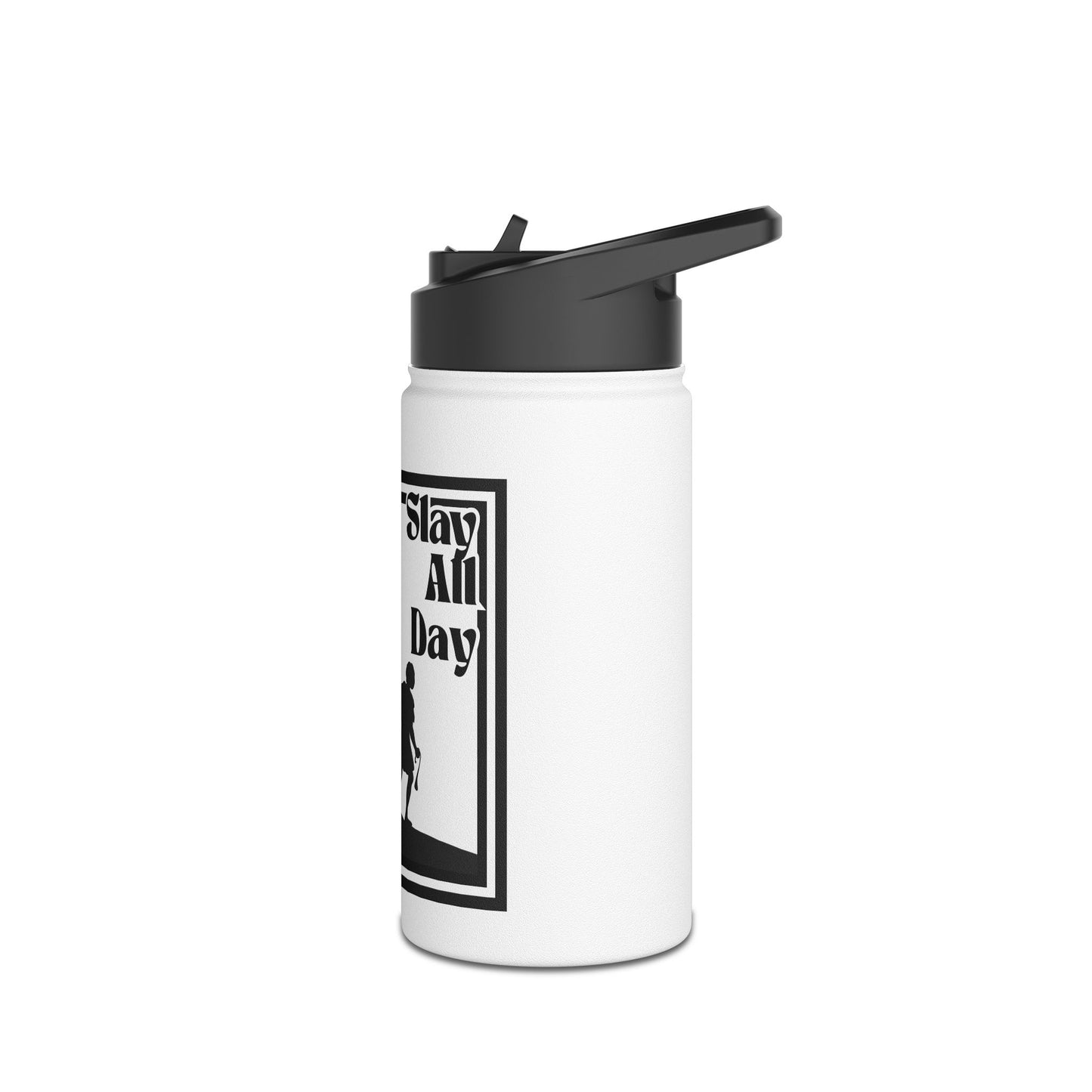 Slay All Day Motivational Stainless Steel Water Bottle - "Slay All Day!" - Fitness, Gym, Outdoor, Hydration, Travel, Bible David and Goliath