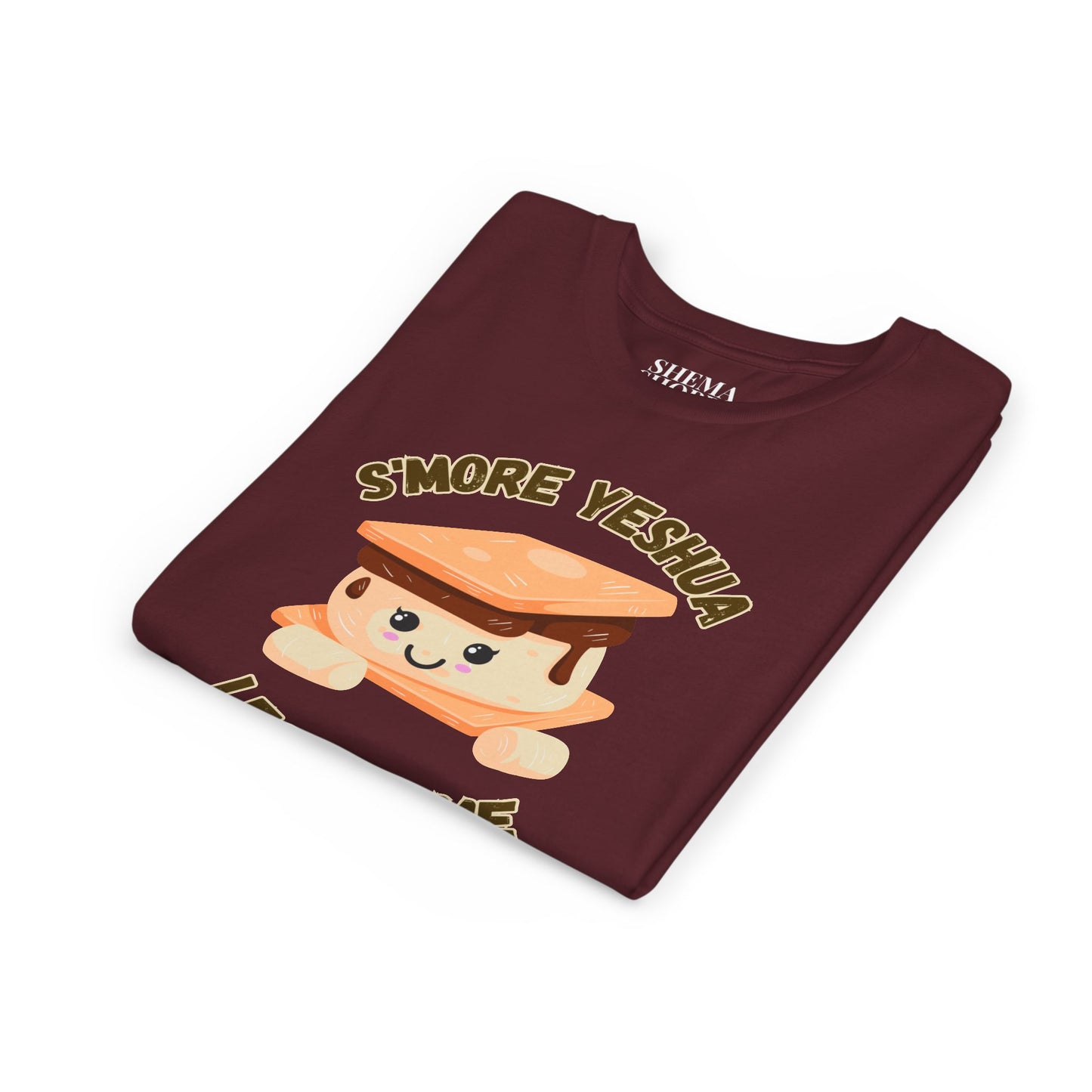 Youth T-Shirt - More Yeshua, Less of Me Shirt Cute S'mores for Sukkot