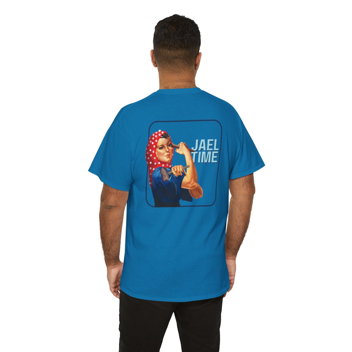 'Jael Time' Humorous Bible Story T-Shirt with Tent Peg and Hammer Design Cotton Tee