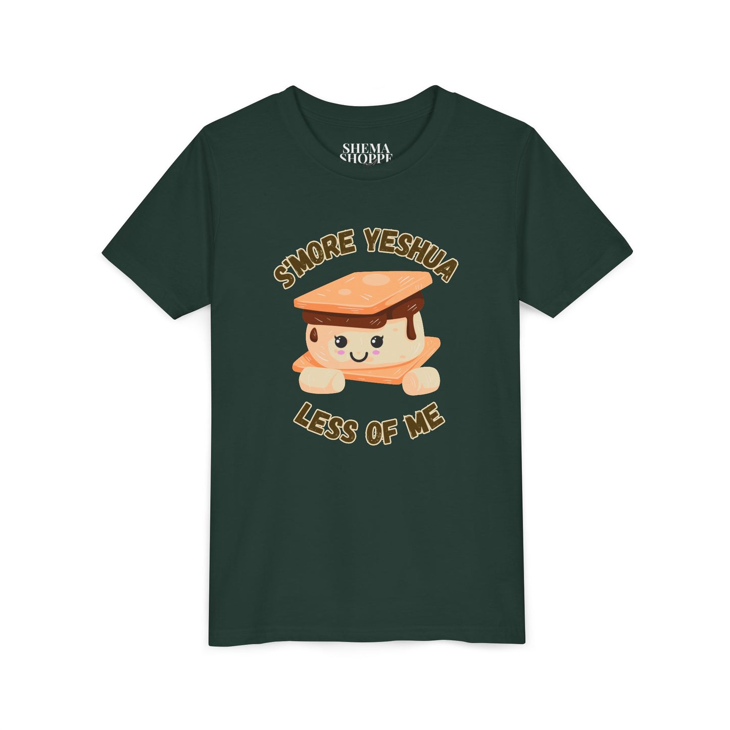 Youth T-Shirt - More Yeshua, Less of Me Shirt Cute S'mores for Sukkot