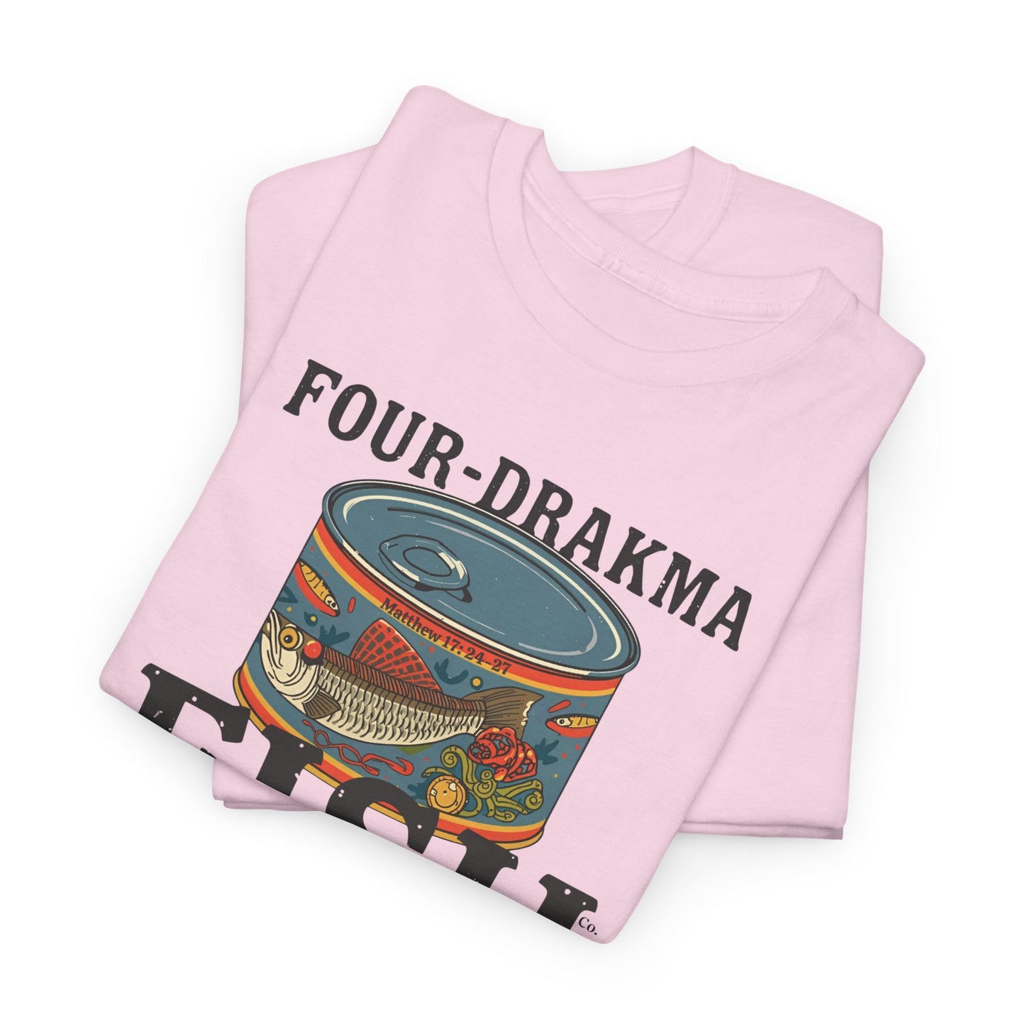 Vintage Four-Drachma Fish Co Matthew 17:24-27 Unisex Tee for Fishermen and Bible Enthusiasts