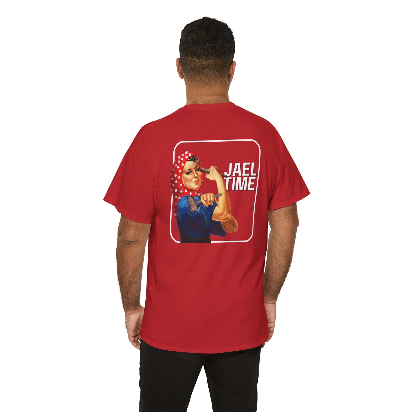 'Jael Time' Humorous Bible Story T-Shirt with Tent Peg and Hammer Design Cotton Tee