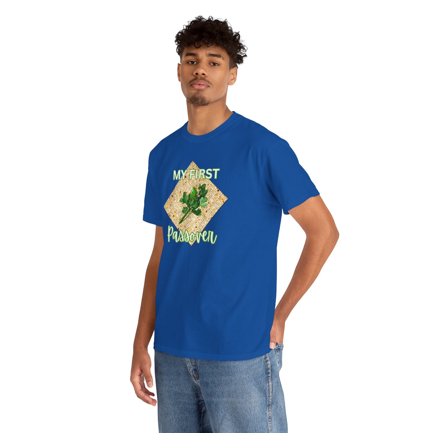 Adults My First Passover T‑Shirt — Seder Matzo & Parsley Pesach Tee