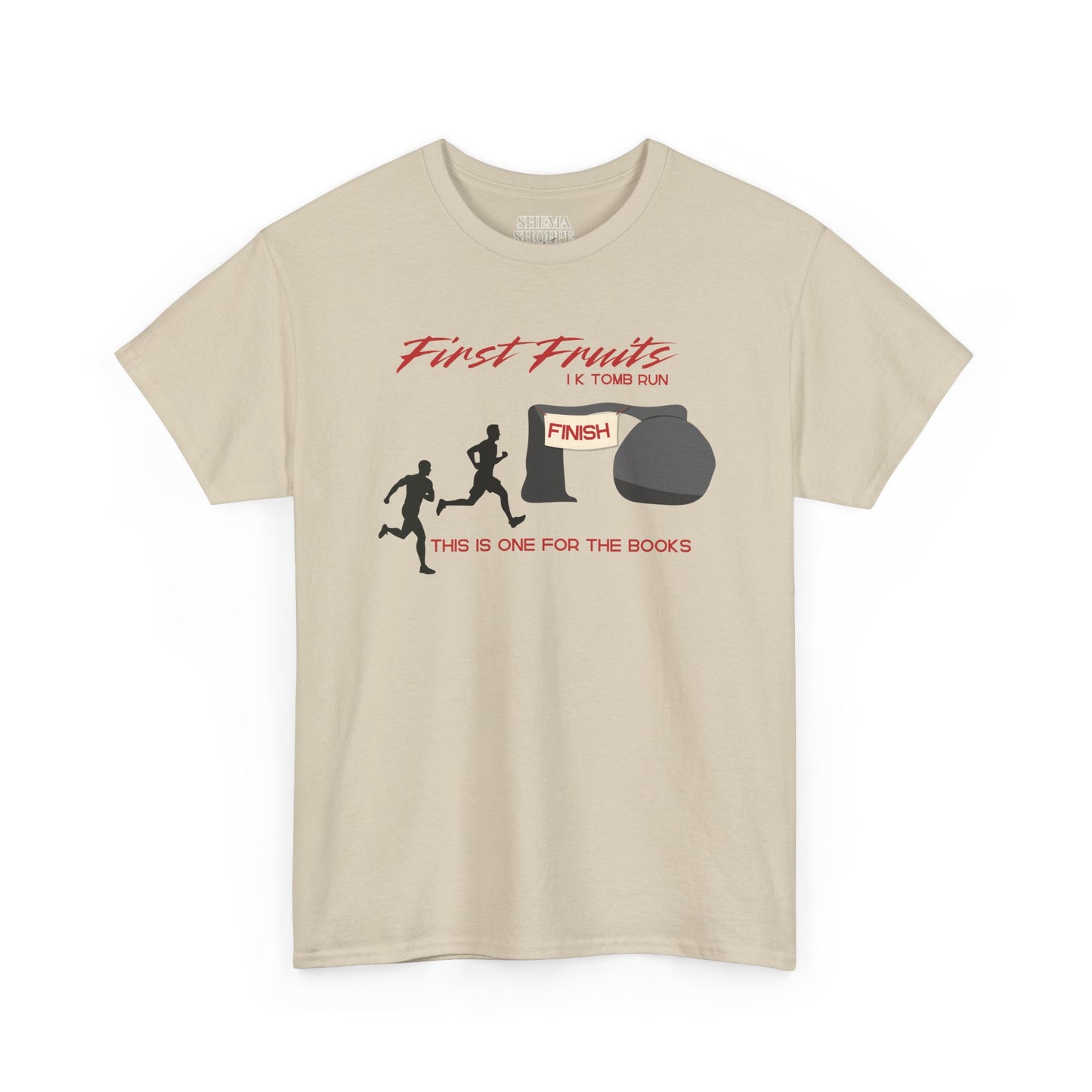 First Fruits 1k Tomb Run Unisex Tee - Funny Biblical Design