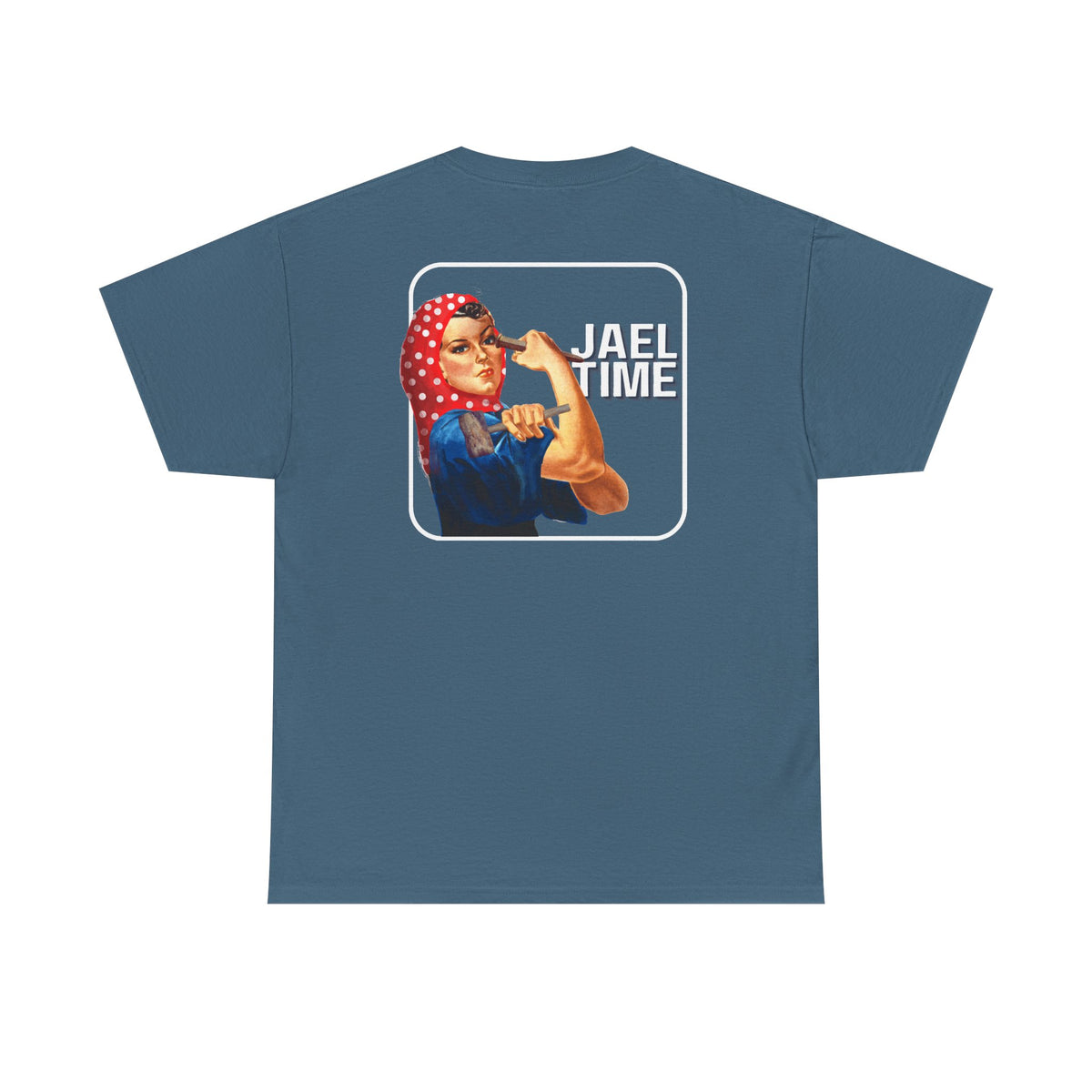 'Jael Time' Humorous Bible Story T-Shirt with Tent Peg and Hammer Design Cotton Tee