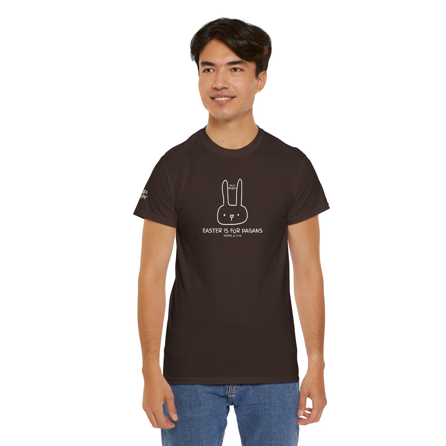 Silly Rabbit, Easter Is for Pagans Cotton T-Shirt — Ezekiel 8 Biblical Truth Tee