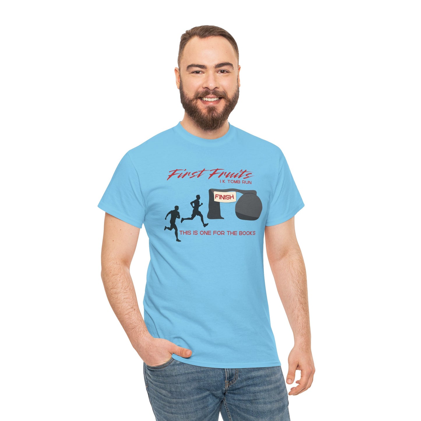 First Fruits 1k Tomb Run Unisex Tee - Funny Biblical Design
