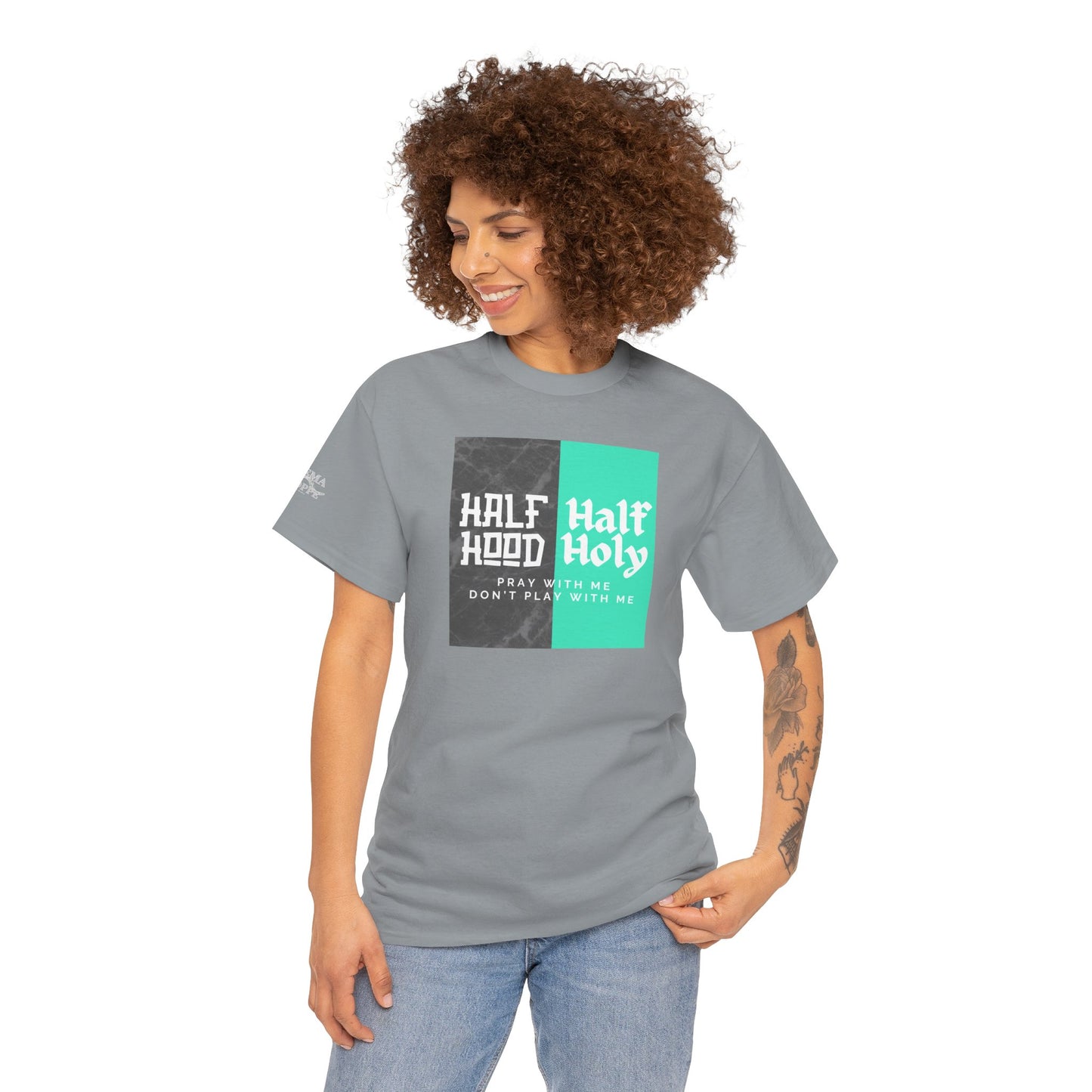 Half Hood/Half Holy Unisex Heavy Cotton Tee