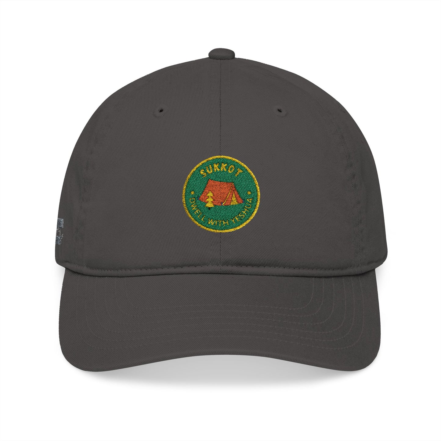 Organic Embroidered Sukkot With Yeshua Baseball Cap — Green Tent Patch