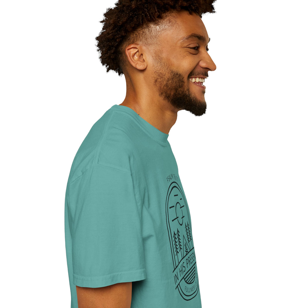 In His Presence T-Shirt — Psalm 16:11 Bible Verse Nature Comfort Colors Cotton Shirt