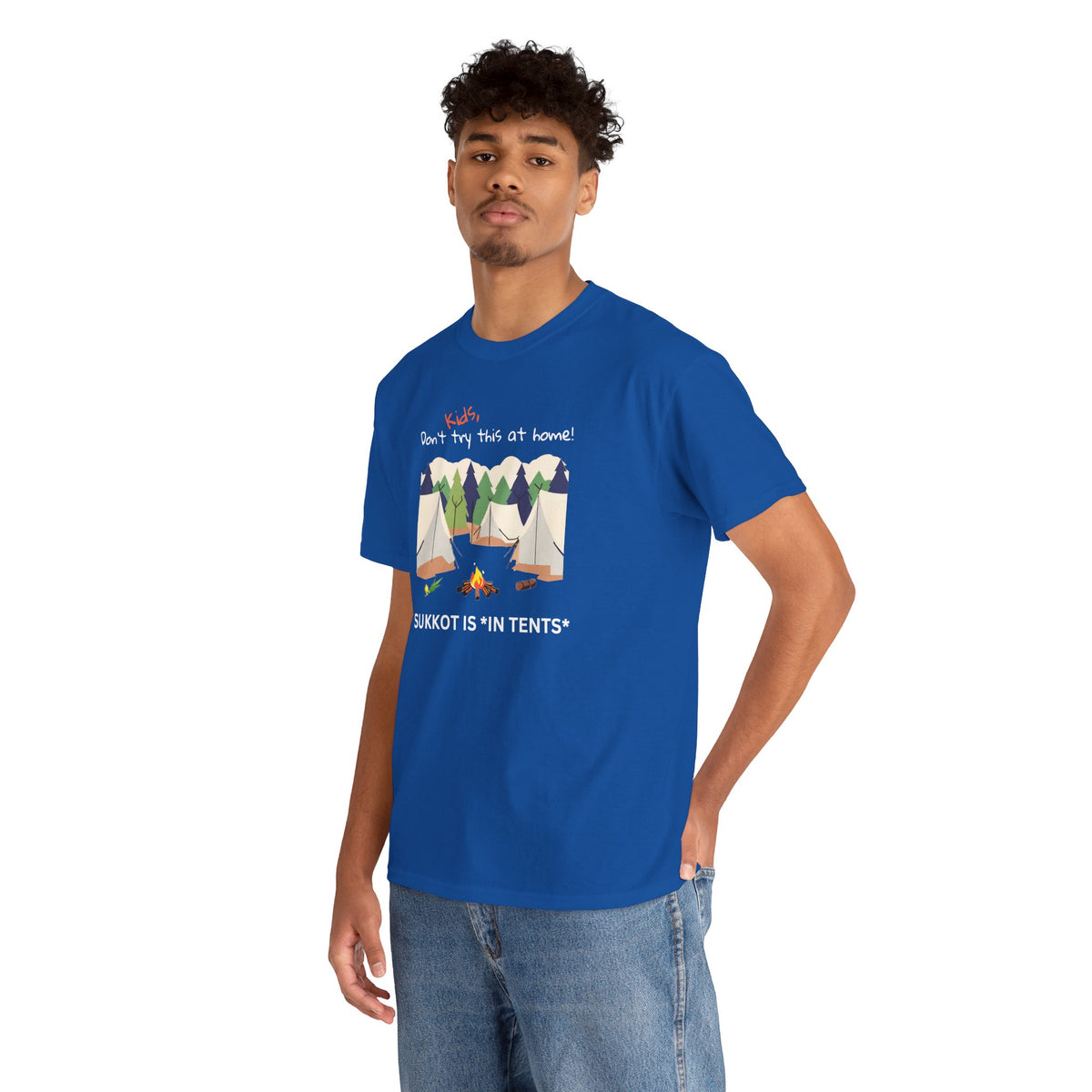 Kids, Don't Try This At Home Sukkot Shirt (dark colors)
