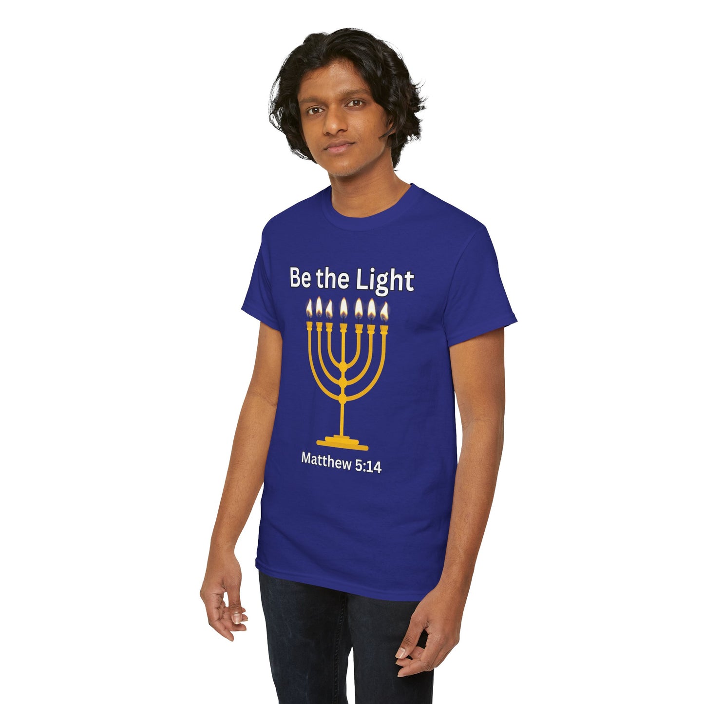 Be the Light Menorah: Unisex Heavy Cotton Tee Matthew 5:14