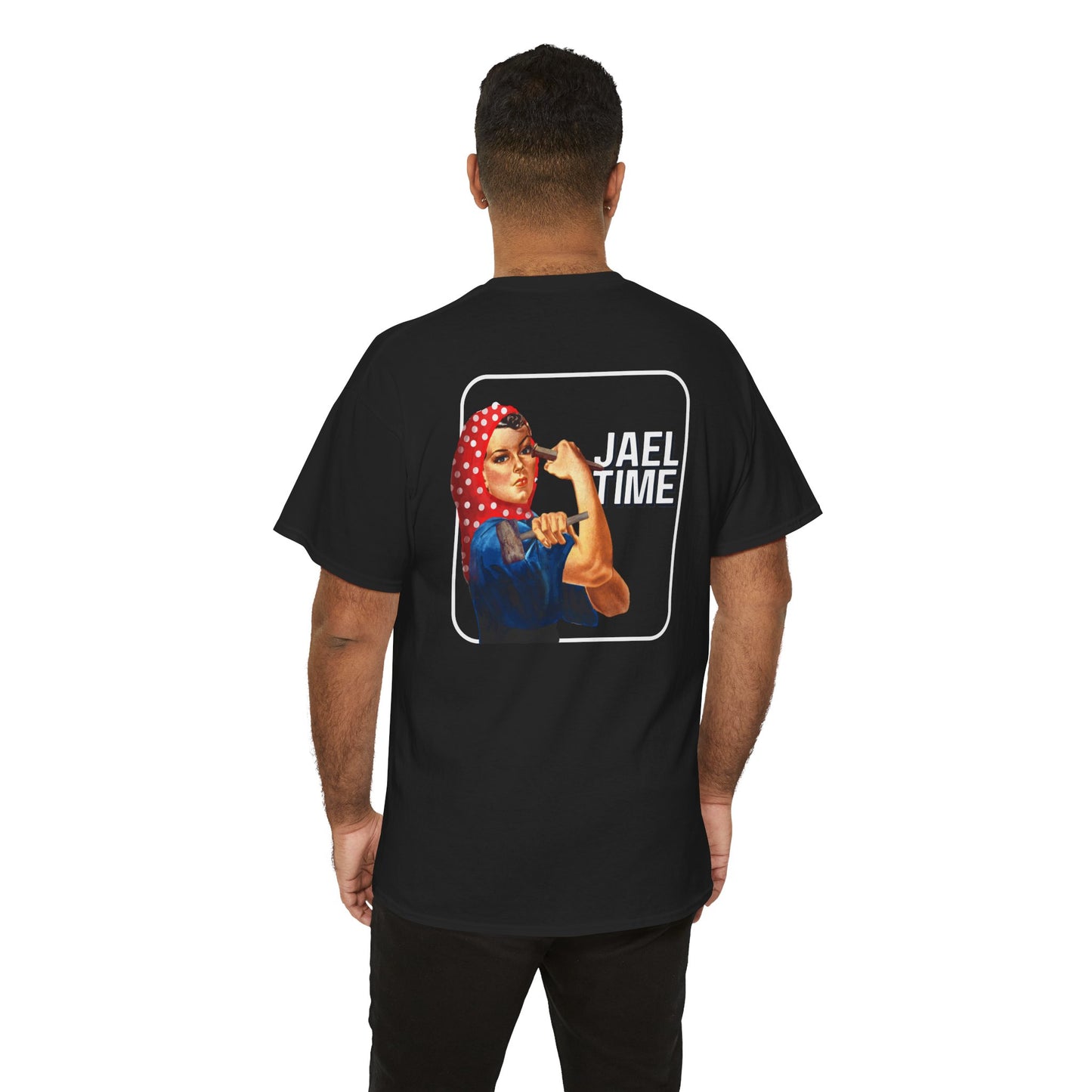 'Jael Time' Humorous Bible Story T-Shirt with Tent Peg and Hammer Design Cotton Tee