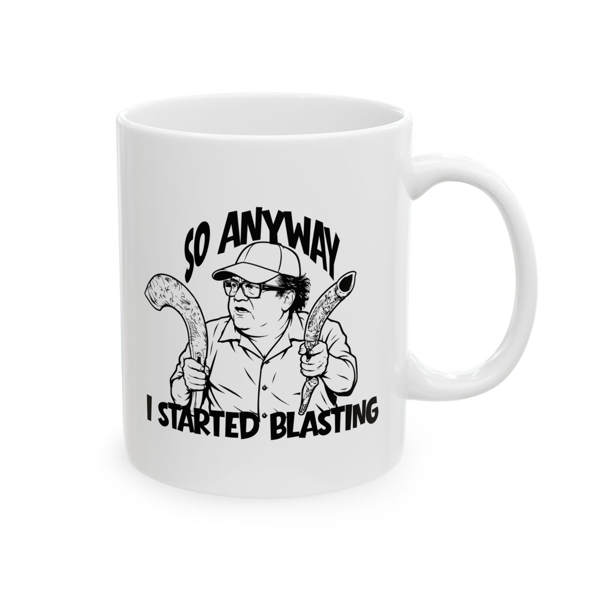 Funny Shofar Meme Mug — "I Started Blasting" Ceramic Mug (11oz & 15oz)