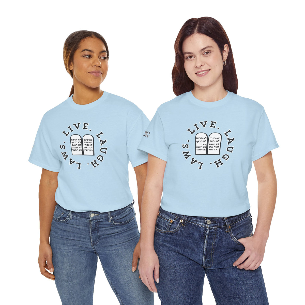 Live Laugh Laws T‑Shirt — Legal Humor Tee with Open Book Graphic