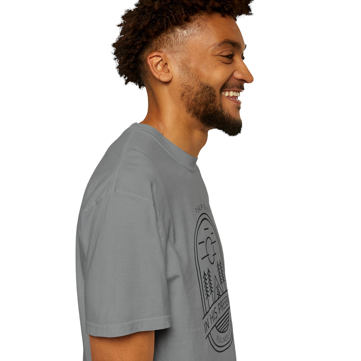 In His Presence T-Shirt — Psalm 16:11 Bible Verse Nature Comfort Colors Cotton Shirt