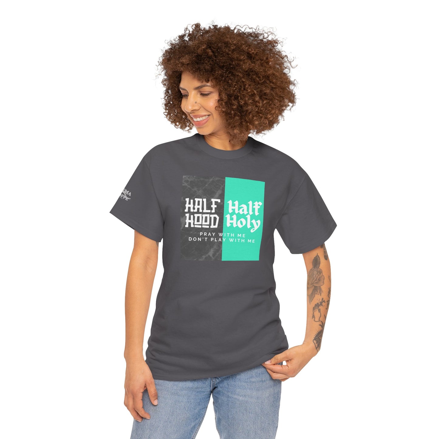 Half Hood/Half Holy Unisex Heavy Cotton Tee