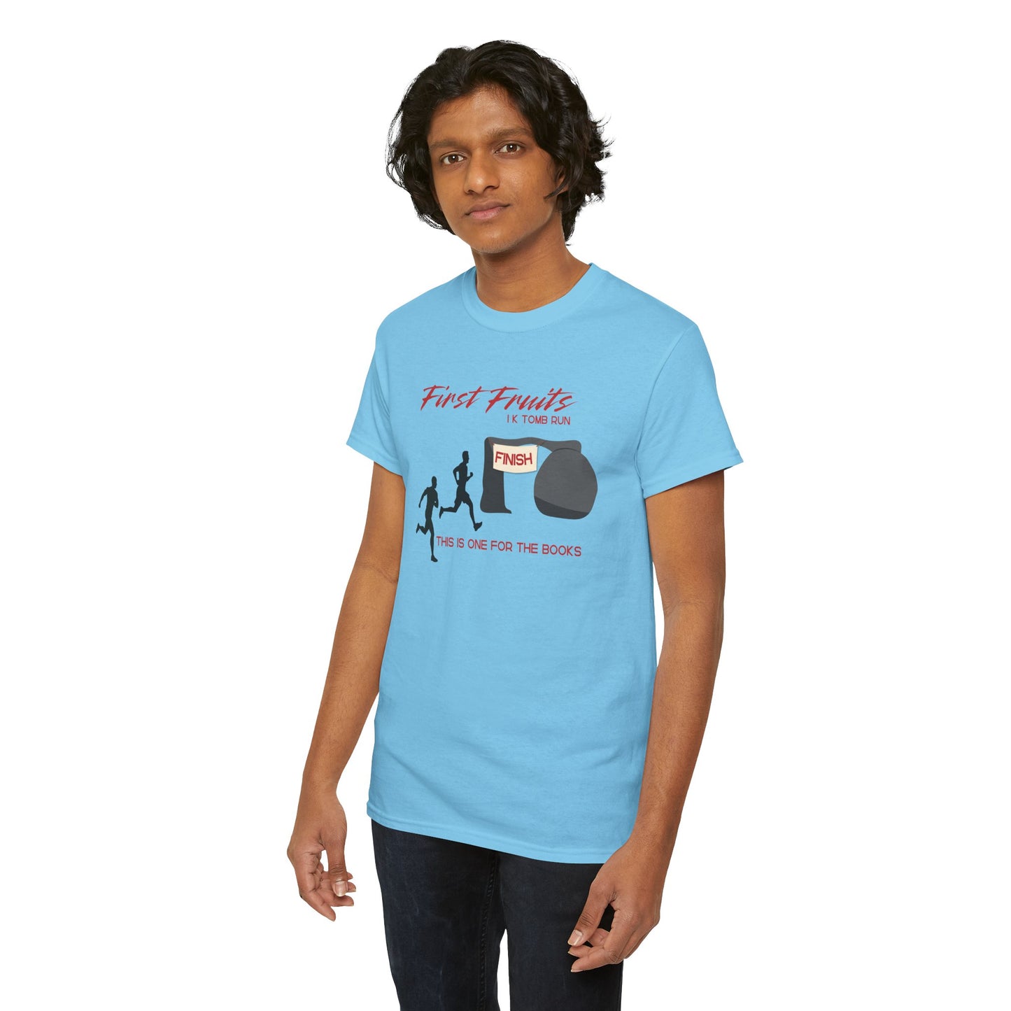 First Fruits 1k Tomb Run Unisex Tee - Funny Biblical Design