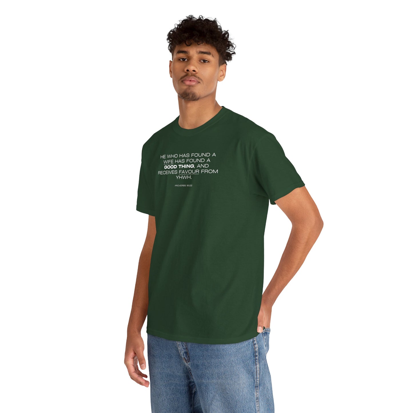 Proverbs 18:22 Men's Tee - Engagements, Weddings, Anniversaries- For The Coordinated Couple 100% Cotton