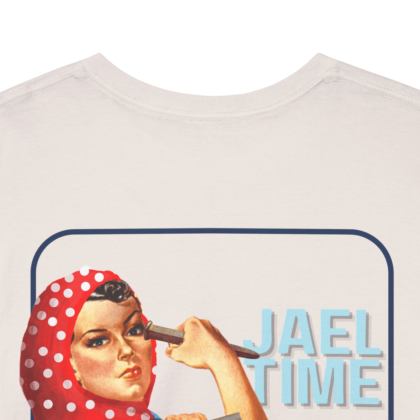 'Jael Time' Humorous Bible Story T-Shirt with Tent Peg and Hammer Design Cotton Tee