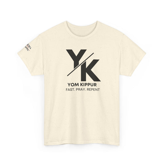 Yom Kippur Tee - "YK" Logo with "Fast. Pray. Repent." Set-Apart Biblical Day of Atonement T-Shirt