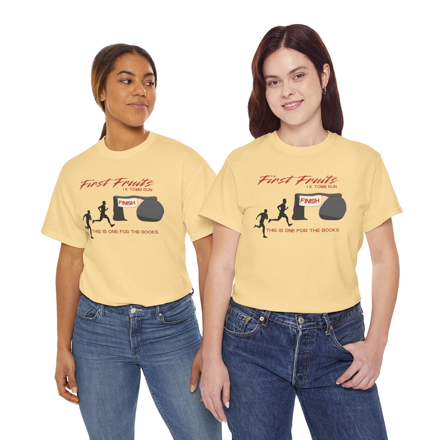 First Fruits 1k Tomb Run Unisex Tee - Funny Biblical Design