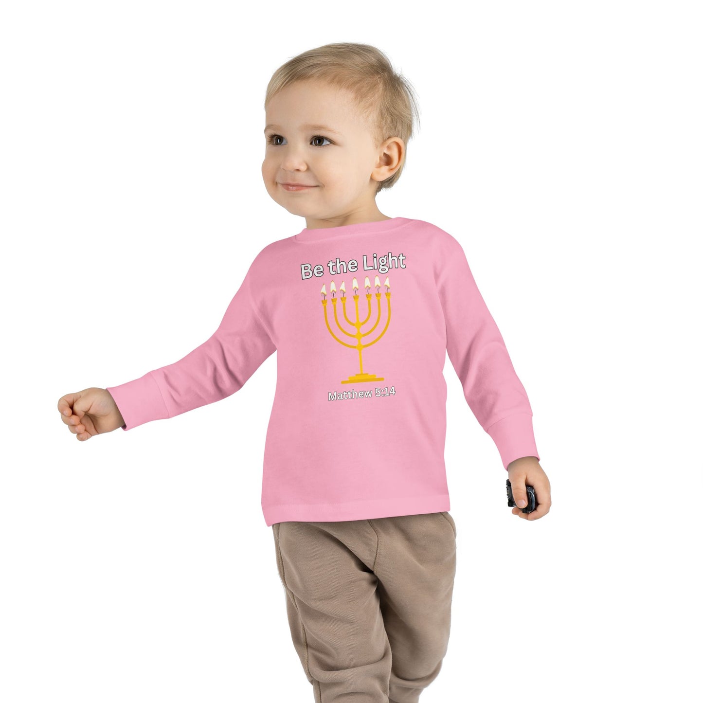 Be the Light Menorah Toddler Long Sleeve Tee