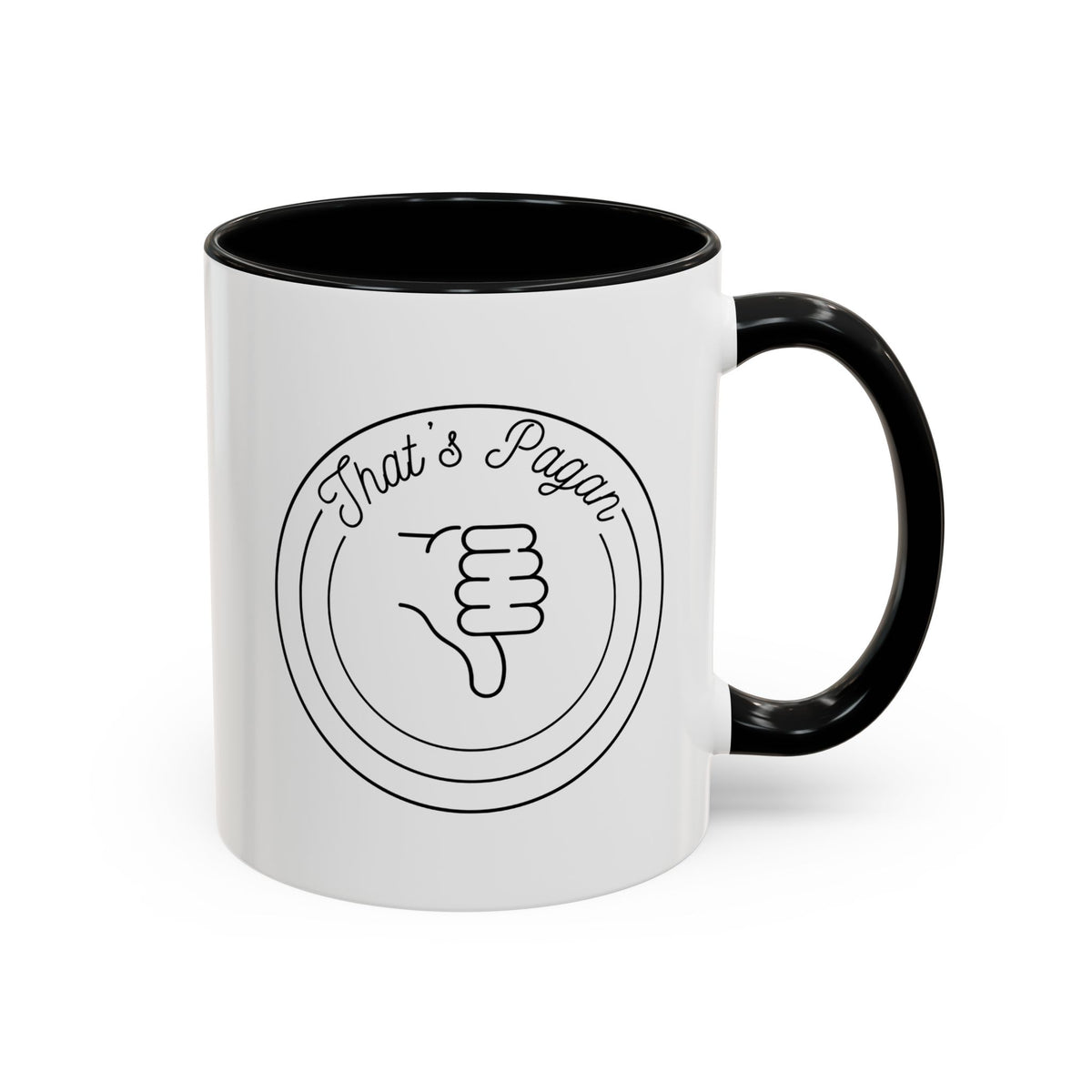 That's Pagan Thumbs Down Accent Coffee Mug