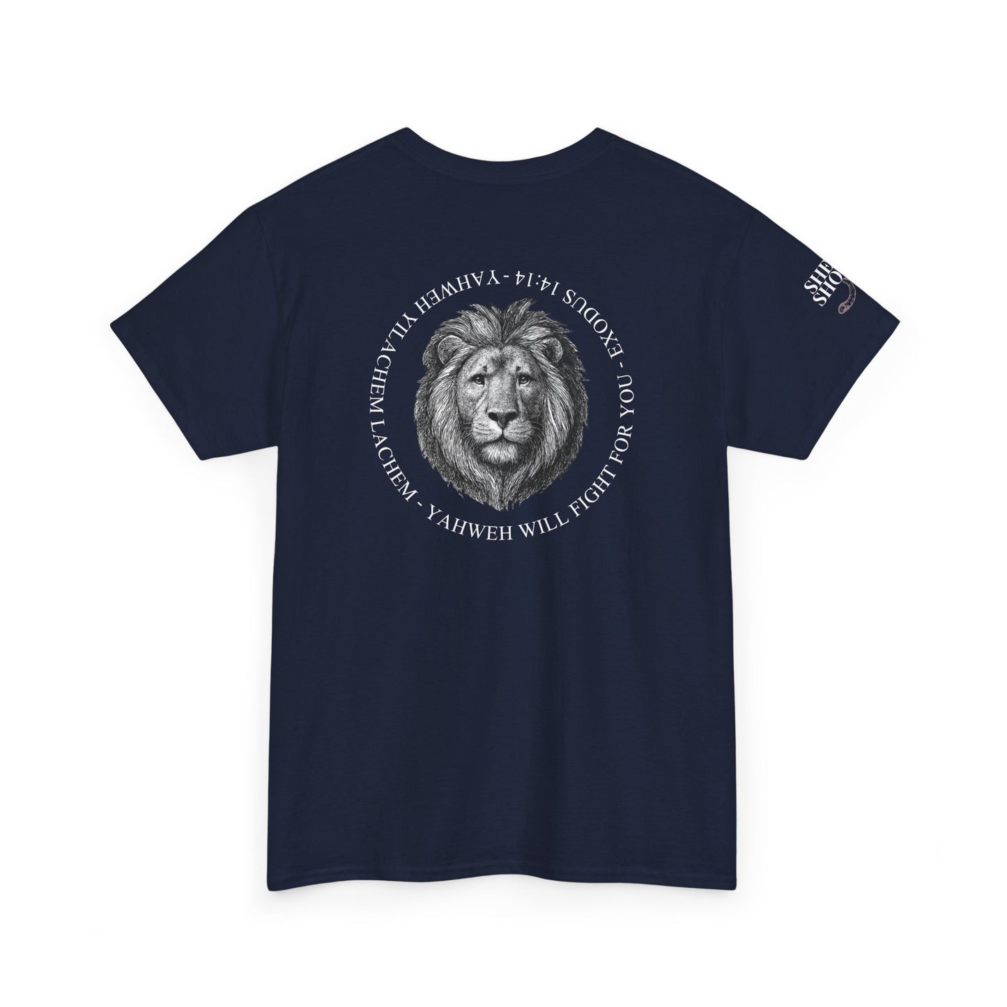 Hebrew Lion Tee — "Yahweh Yilachem Lachem" Inspirational Scripture Shirt Exodus 14:14