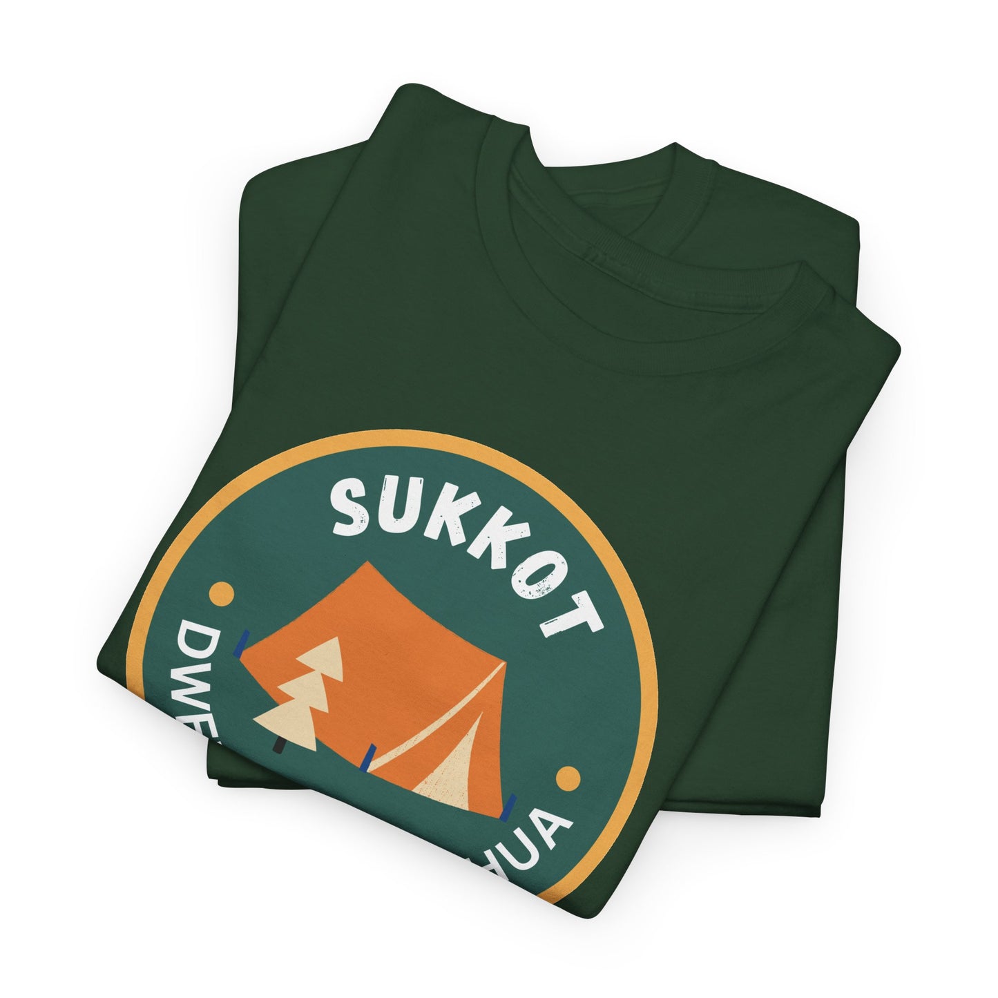 Sukkot Camping Tee — “Dwell With Yeshua” Biblical Feast T‑Shirt