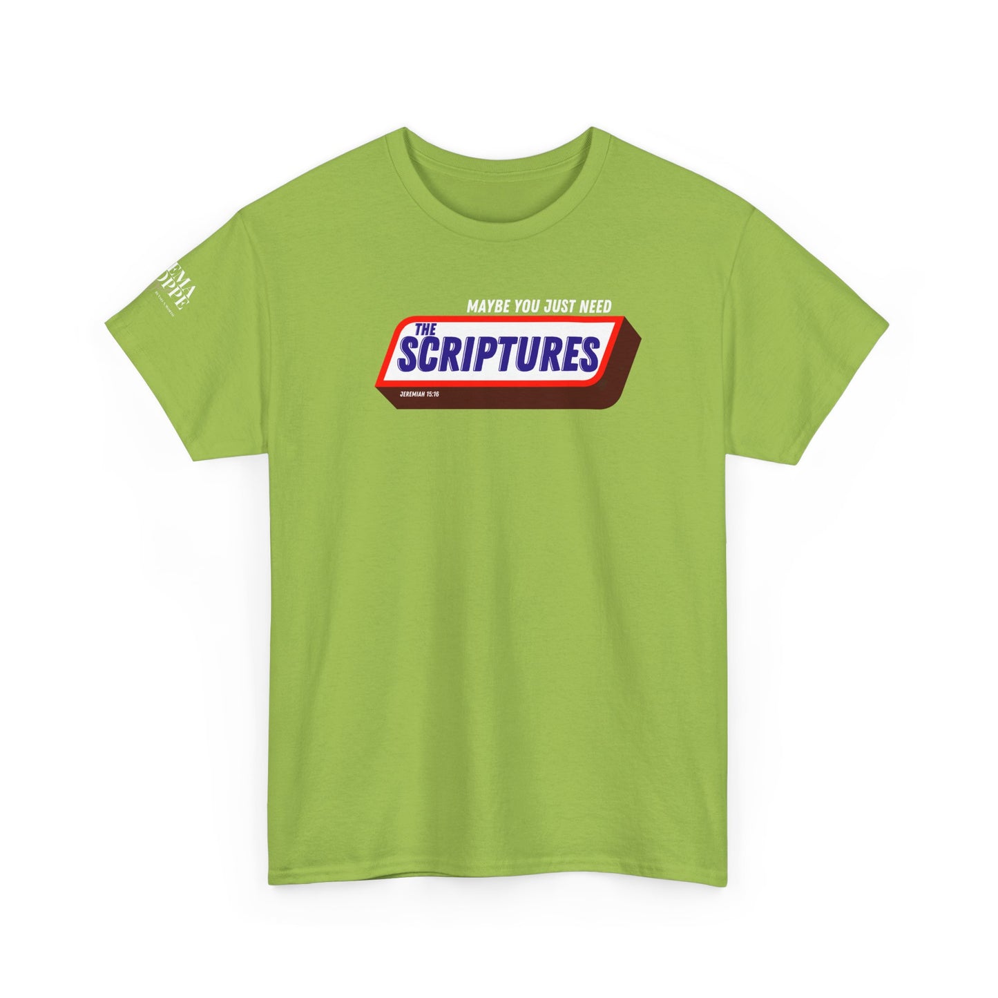 Scriptures Satisfy Heavy Cotton Tee Bible Humor