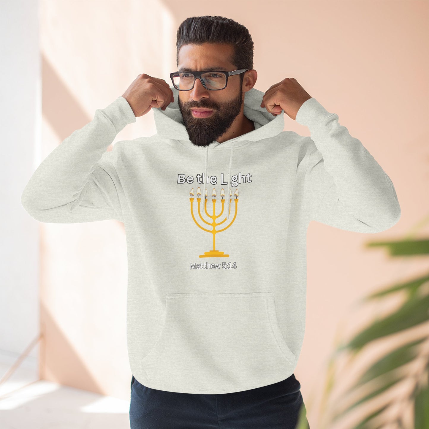 Be The Light Menorah Three-Panel Fleece Hoodie