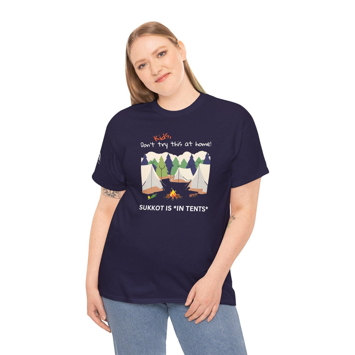 Kids, Don't Try This At Home Sukkot Shirt (dark colors)