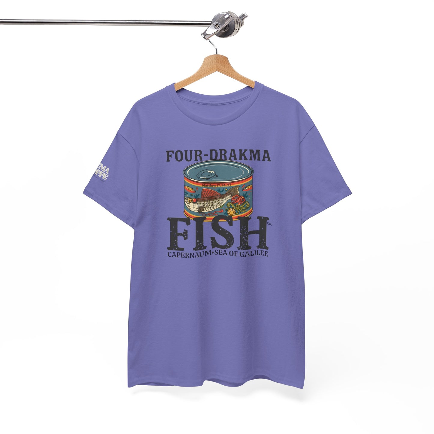Vintage Four-Drachma Fish Co Matthew 17:24-27 Unisex Tee for Fishermen and Bible Enthusiasts