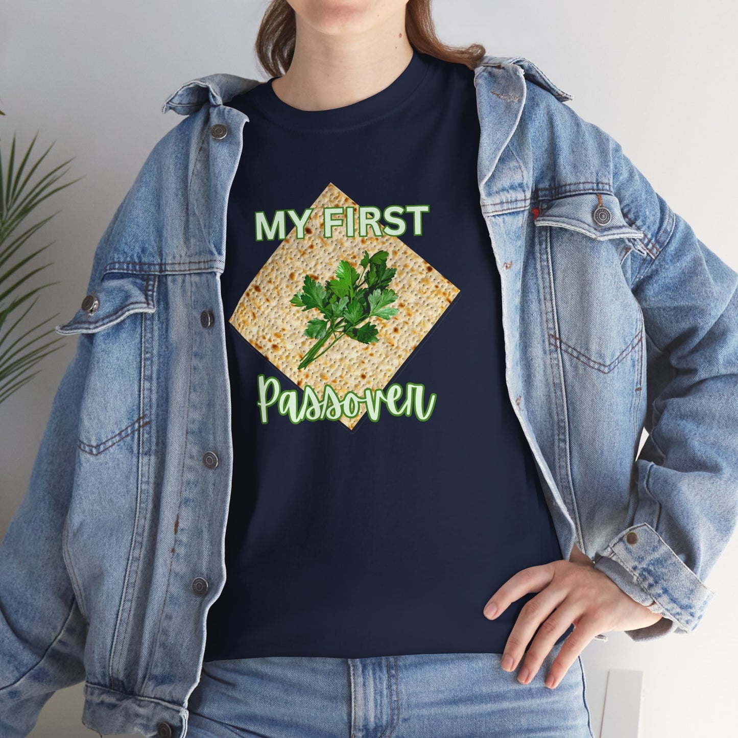 Adults My First Passover T‑Shirt — Seder Matzo & Parsley Pesach Tee