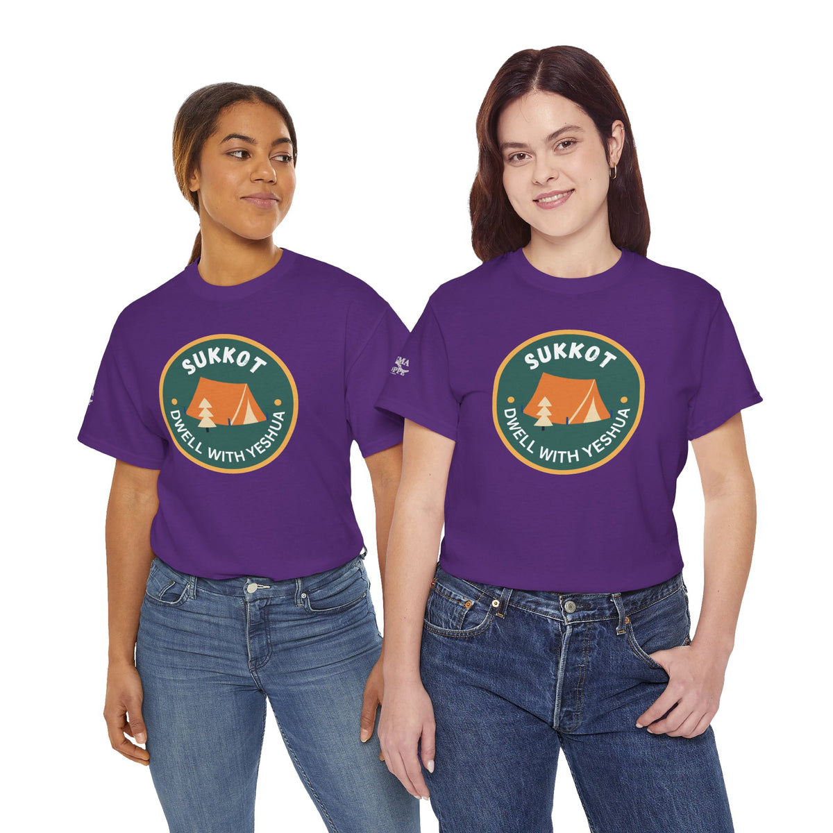 Sukkot Camping Tee — “Dwell With Yeshua” Biblical Feast T‑Shirt