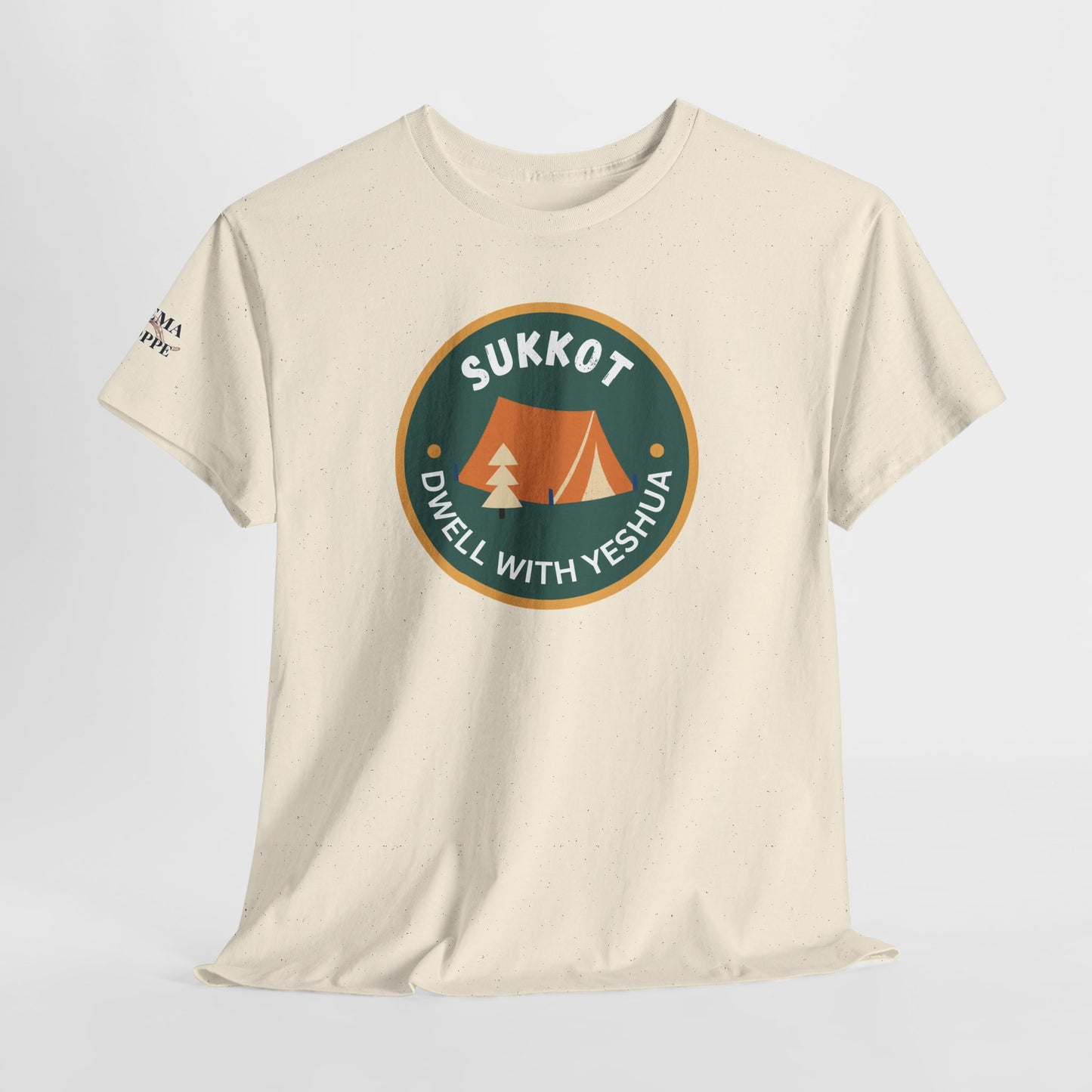 Sukkot Camping Tee — “Dwell With Yeshua” Biblical Feast T‑Shirt
