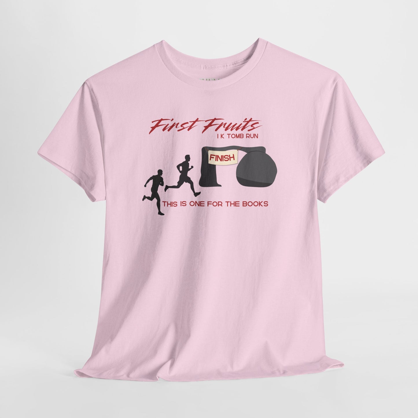 First Fruits 1k Tomb Run Unisex Tee - Funny Biblical Design
